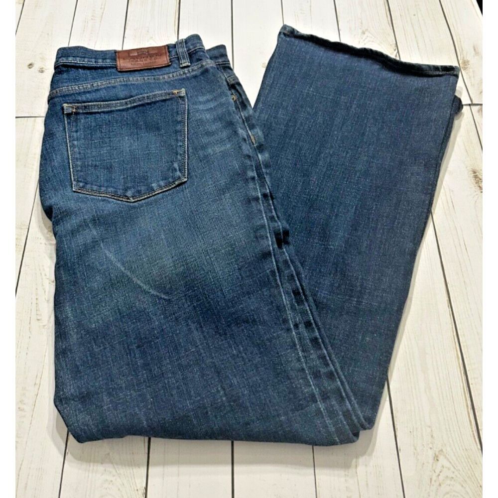 Ralph Lauren Co. Womens Jeans Size 14 Dark Wash Boot Cut Mid Rise